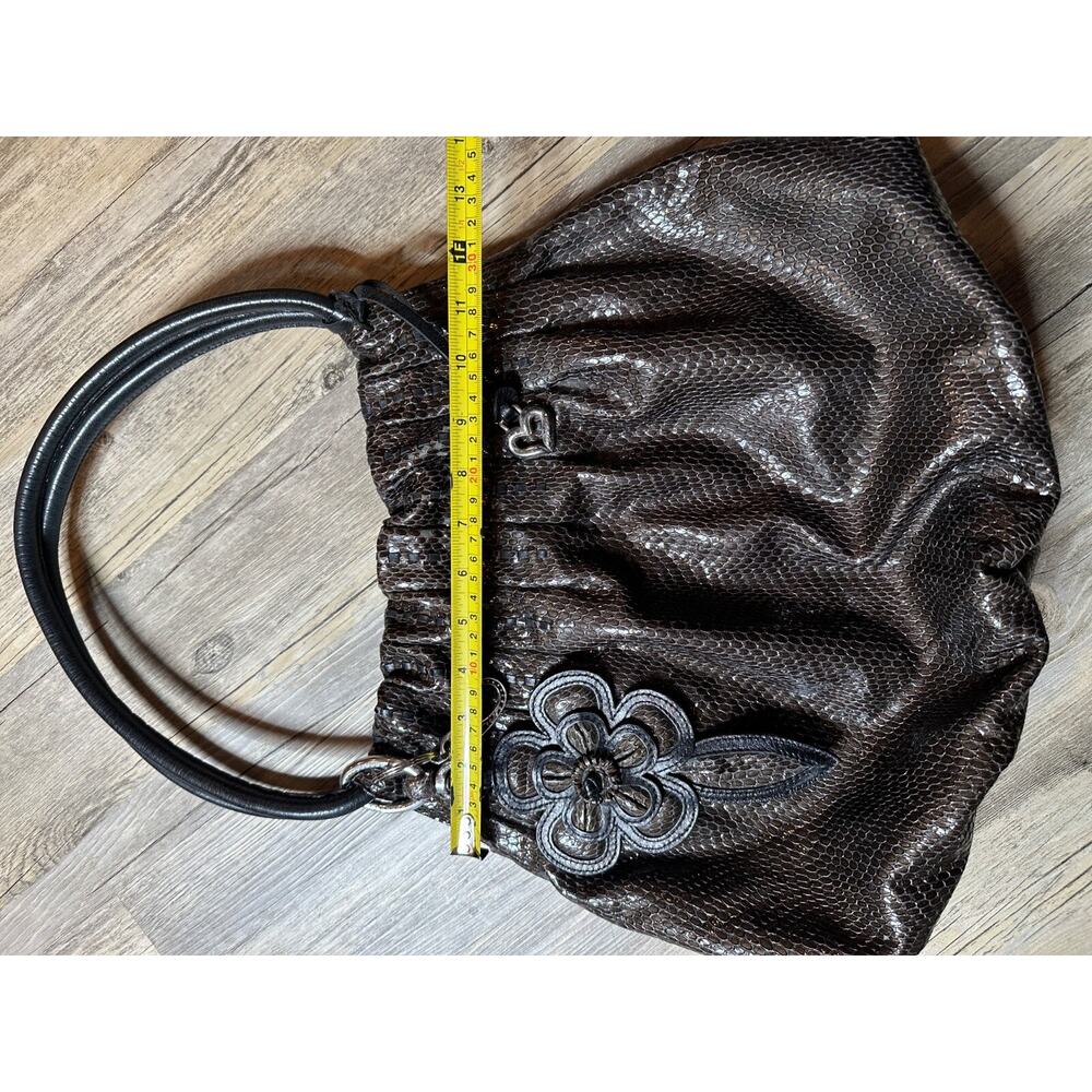 Brighton Breelan Python Snake Embossed Leather Ha… - image 8